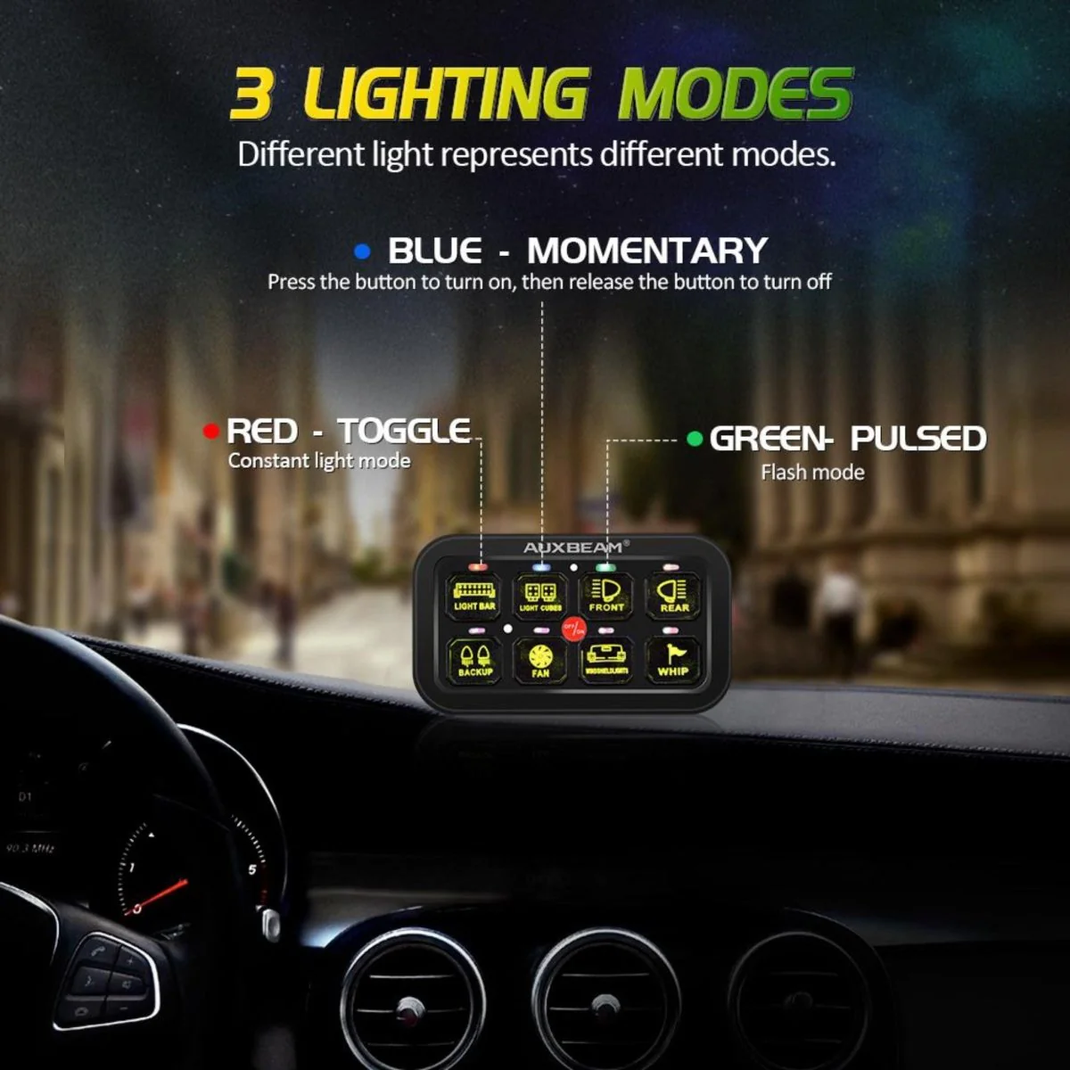 Auxbeam RGB 8 Gang Switch Control Panel with Bluetooth Control - Image 6