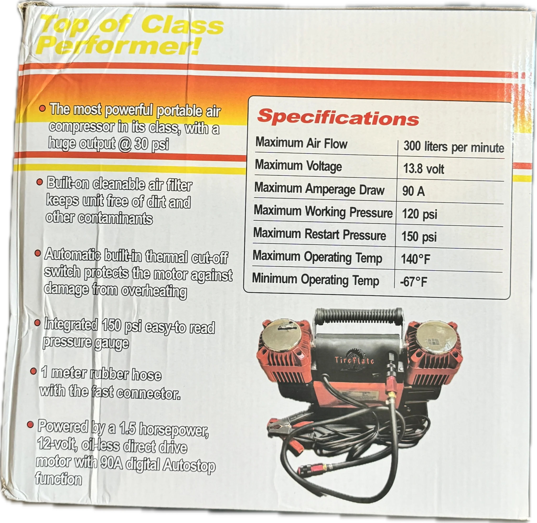 Digital Combo Pac 300LPM 12V Twin Cylinder Heavy Duty Offroad, Overland Air Compressor - Image 6