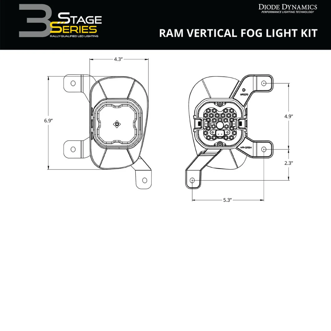 Diode Dynamics SS3 LED Fog Light Kit for Ram 1500 Classic (2019-2024) - Image 5