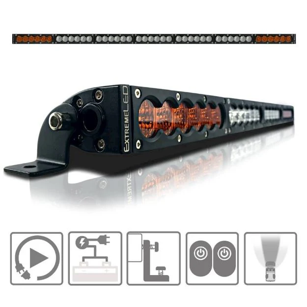 Extreme LED X6S Slim Amber/White LED Light Bar & Harness - Image 13