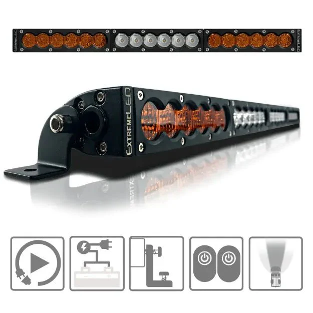 Extreme LED X6S Slim Amber/White LED Light Bar & Harness - Image 8