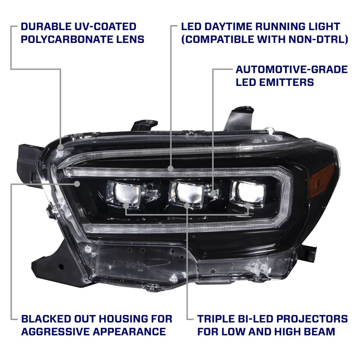 Form LED Projector Headlights with Selectable DRL for Tacoma (2016-2023) - Image 6